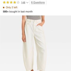 High-Rise Curved Leg Barrel Jeans - Universal Thread Size 6